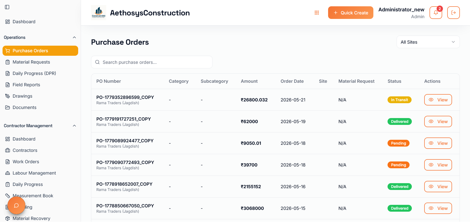 Aethosys Dashboard